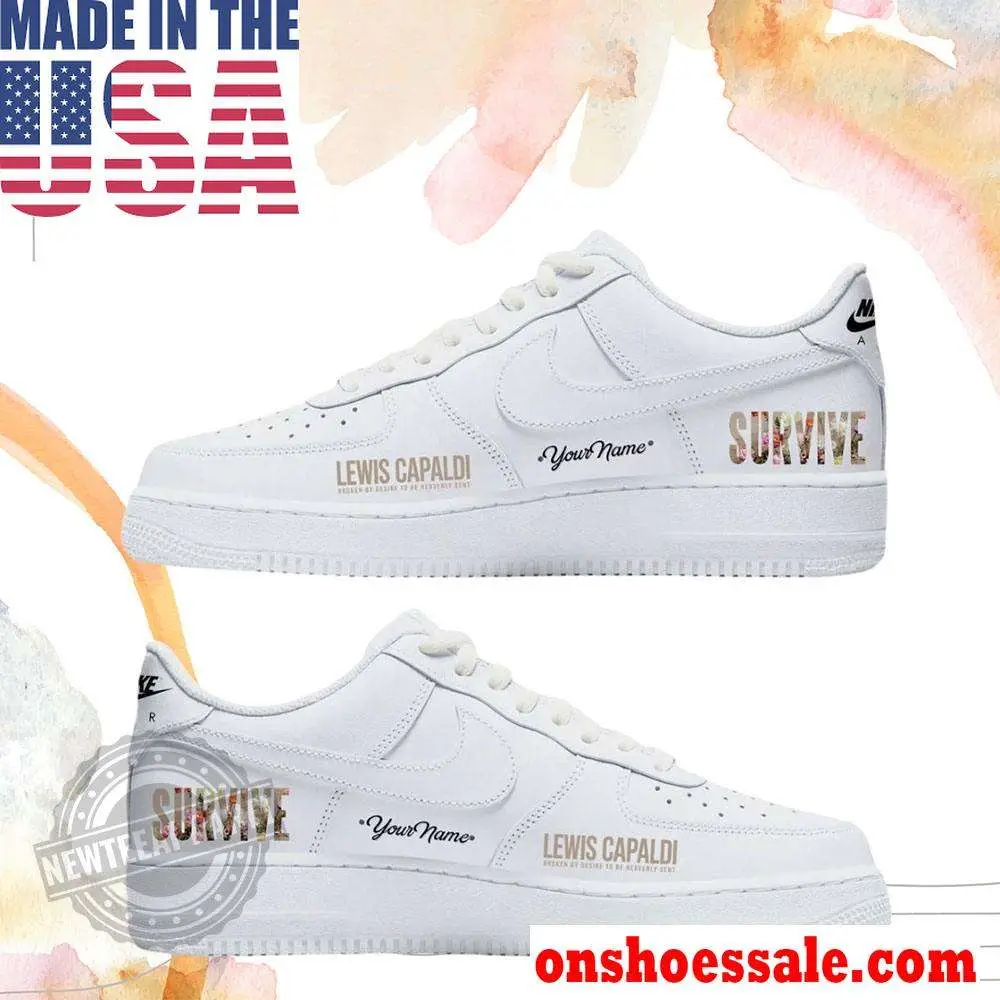 Lewis Capaldi Tour 2026 Survie Custom Name Air Force 1 Shoes, Gift For Fans - Best Gift Shoes Lewis Capaldi Tour 2026 Survie Custom Name Air Force 1 Shoes, Gift For Fans - Best Gift Shoes - Image 1
