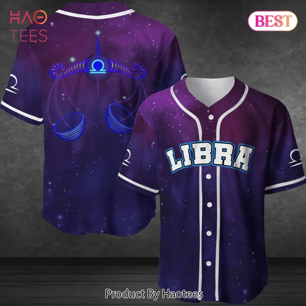 Libra Zodiac Baseball Jersey - Cosmic Design , Haotees - Perfect Gift For Astrology Lovers! Libra Zodiac Baseball Jersey - Cosmic Design , Haotees - Perfect Gift For Astrology Lovers! - Image 1