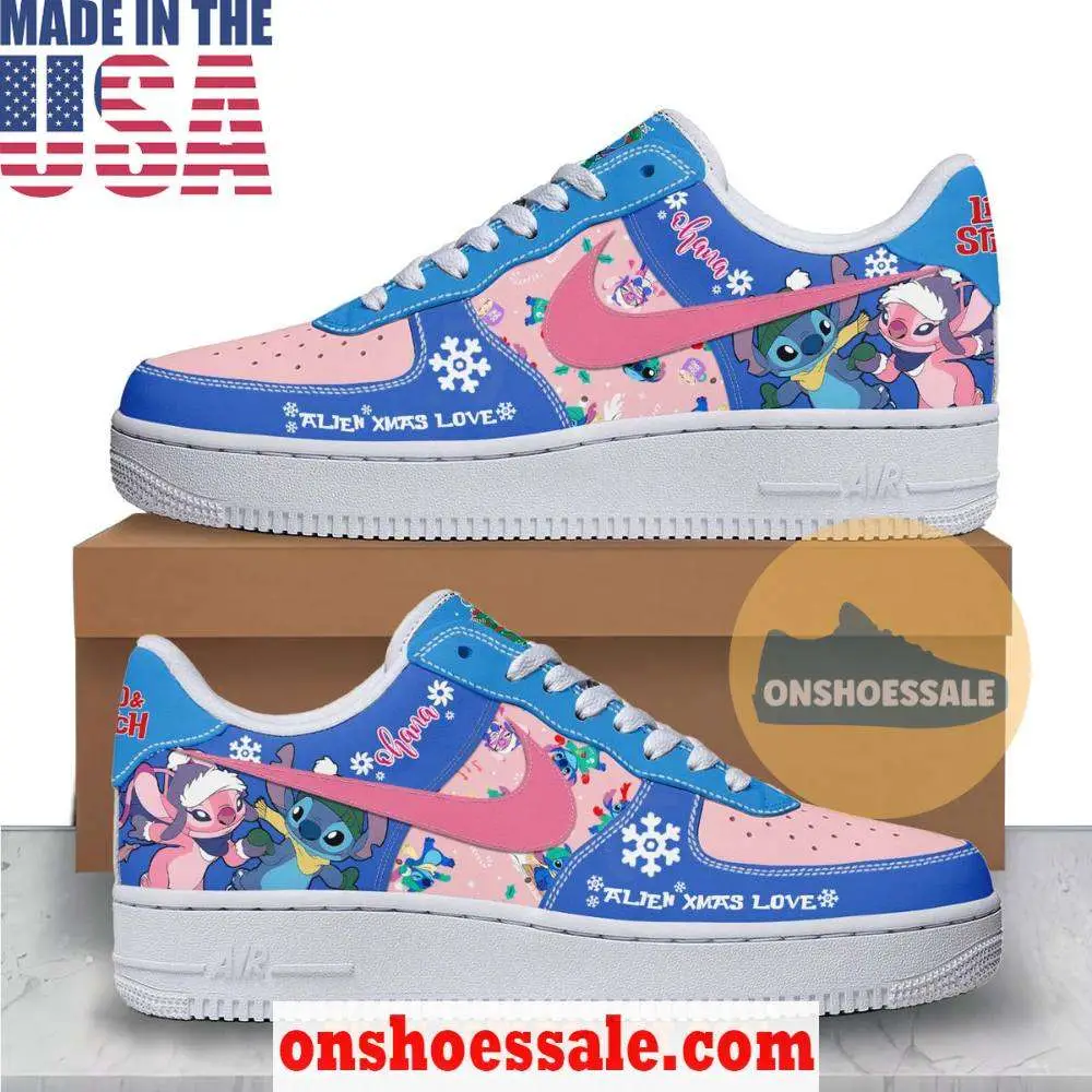 Lilo & Stitch Christmas Air Force 1 Shoes, Gift For Fans - Best Gift Shoes