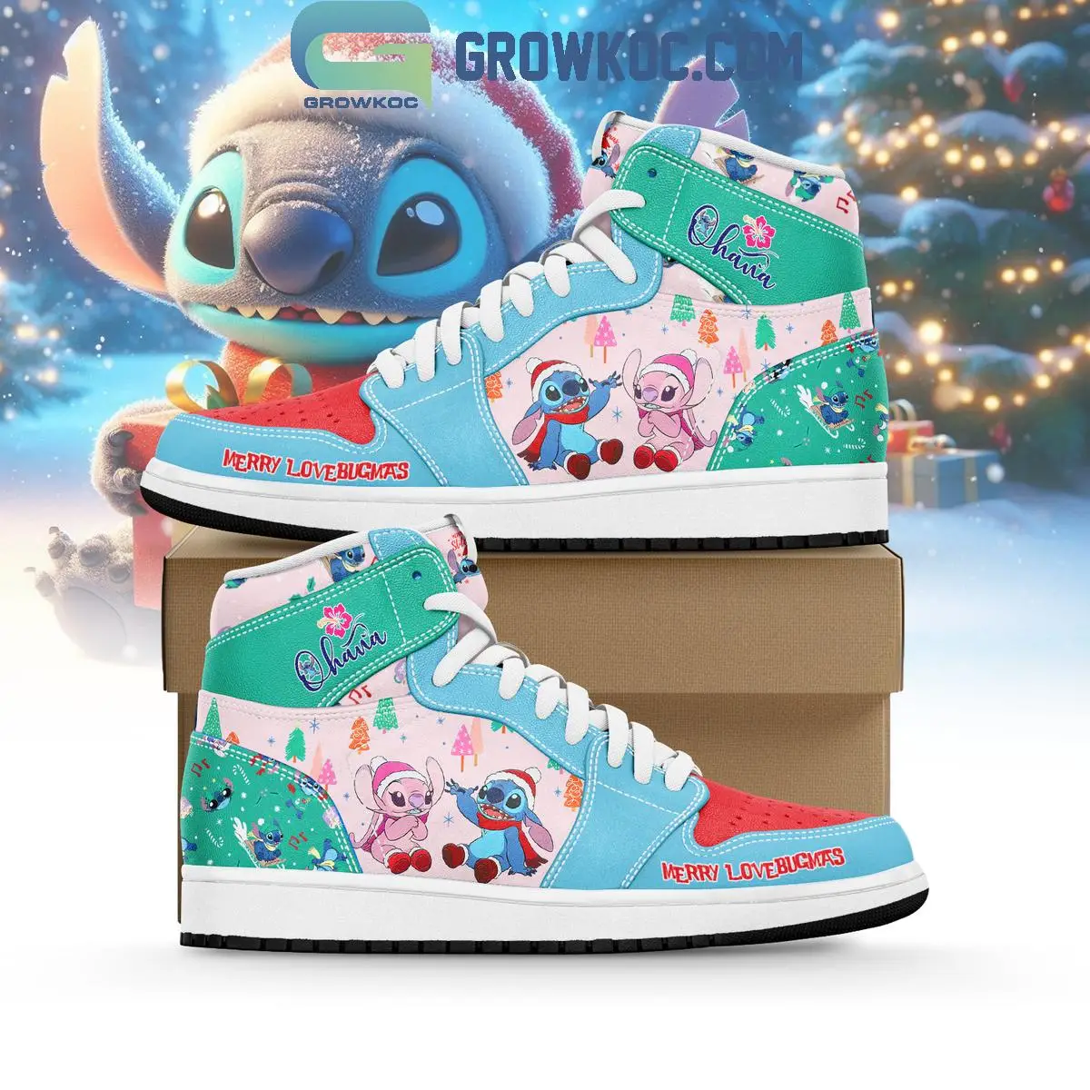 Lilo & Stitch Christmas Air Jordan 1 Shoes