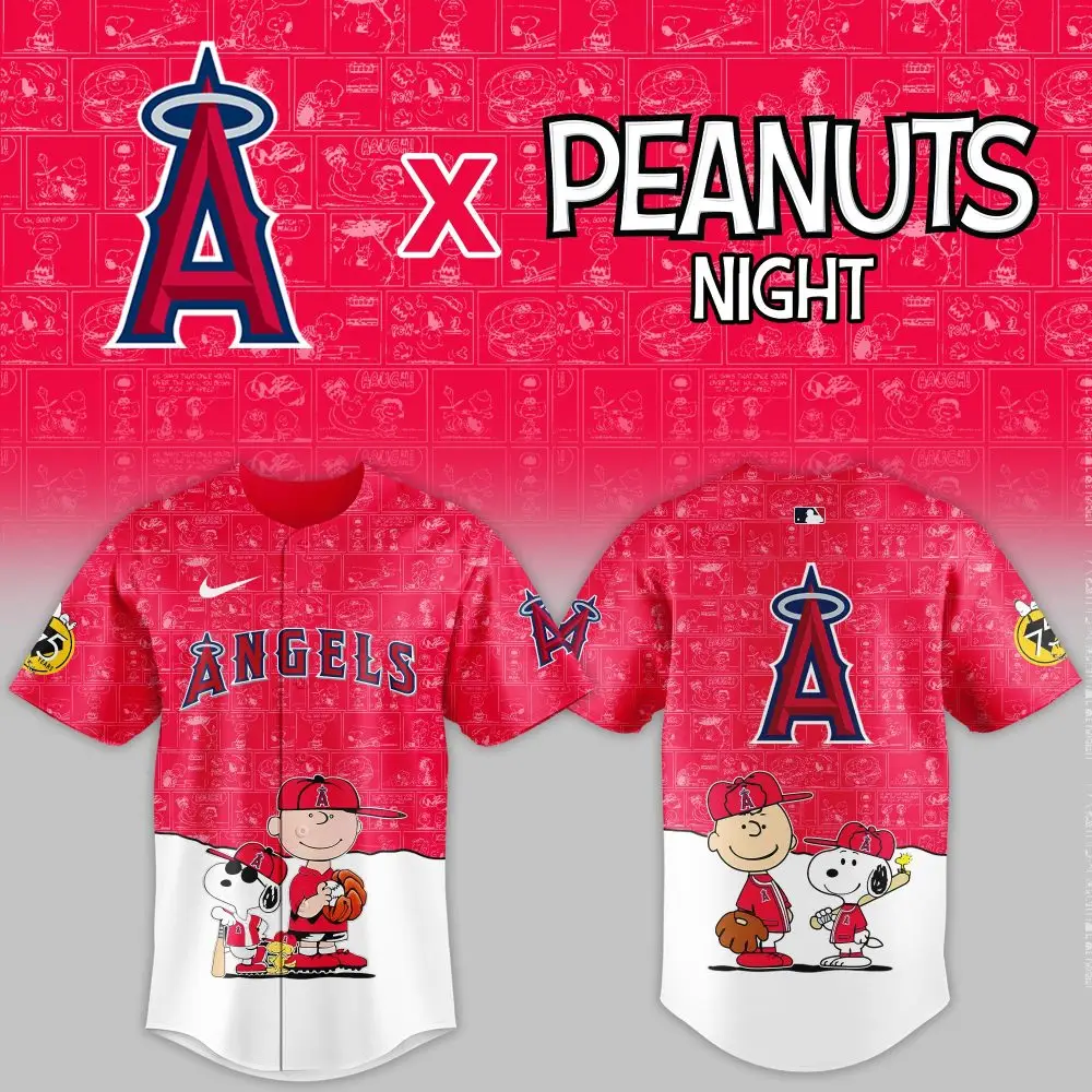 Limited Edition Angels X Peanuts Night Jersey – Celebrate In Style With Snoopy & Charlie Brown!
