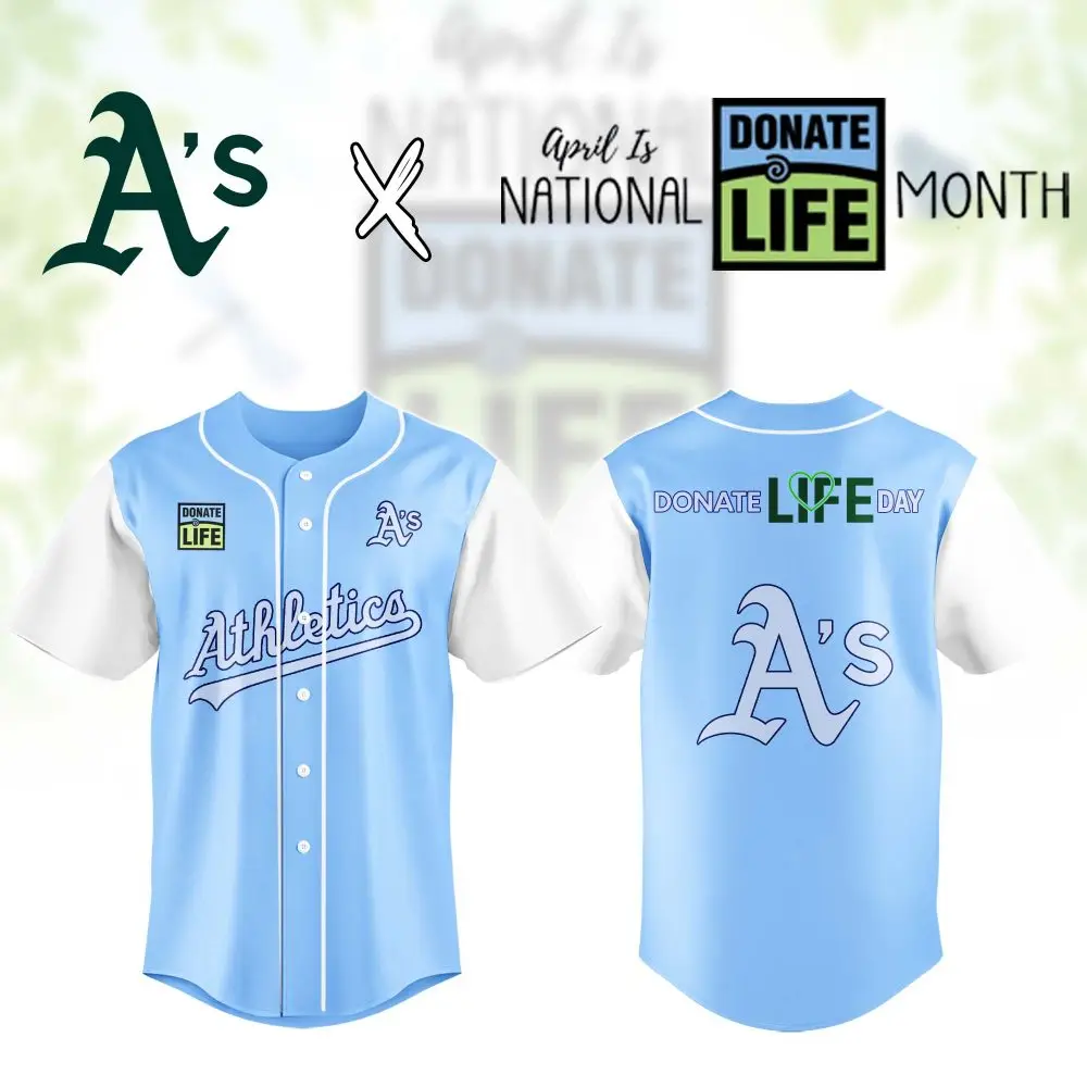 Limited Edition A'S Jersey - Celebrate Donate Life Month In Style!