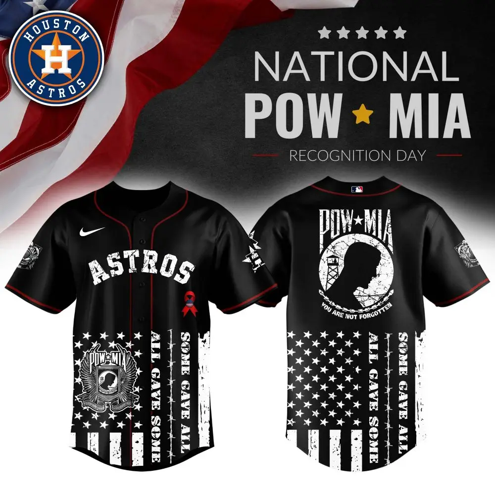 Limited Edition Astros Pow Mia Jersey – Honor & Style For National Recognition Day Limited Edition Astros Pow Mia Jersey – Honor & Style For National Recognition Day - Image 1