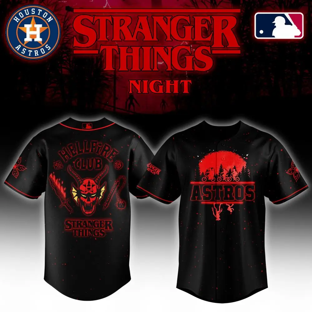 Limited Edition Astros Stranger Things Night Jersey – Hellfire Club Design
