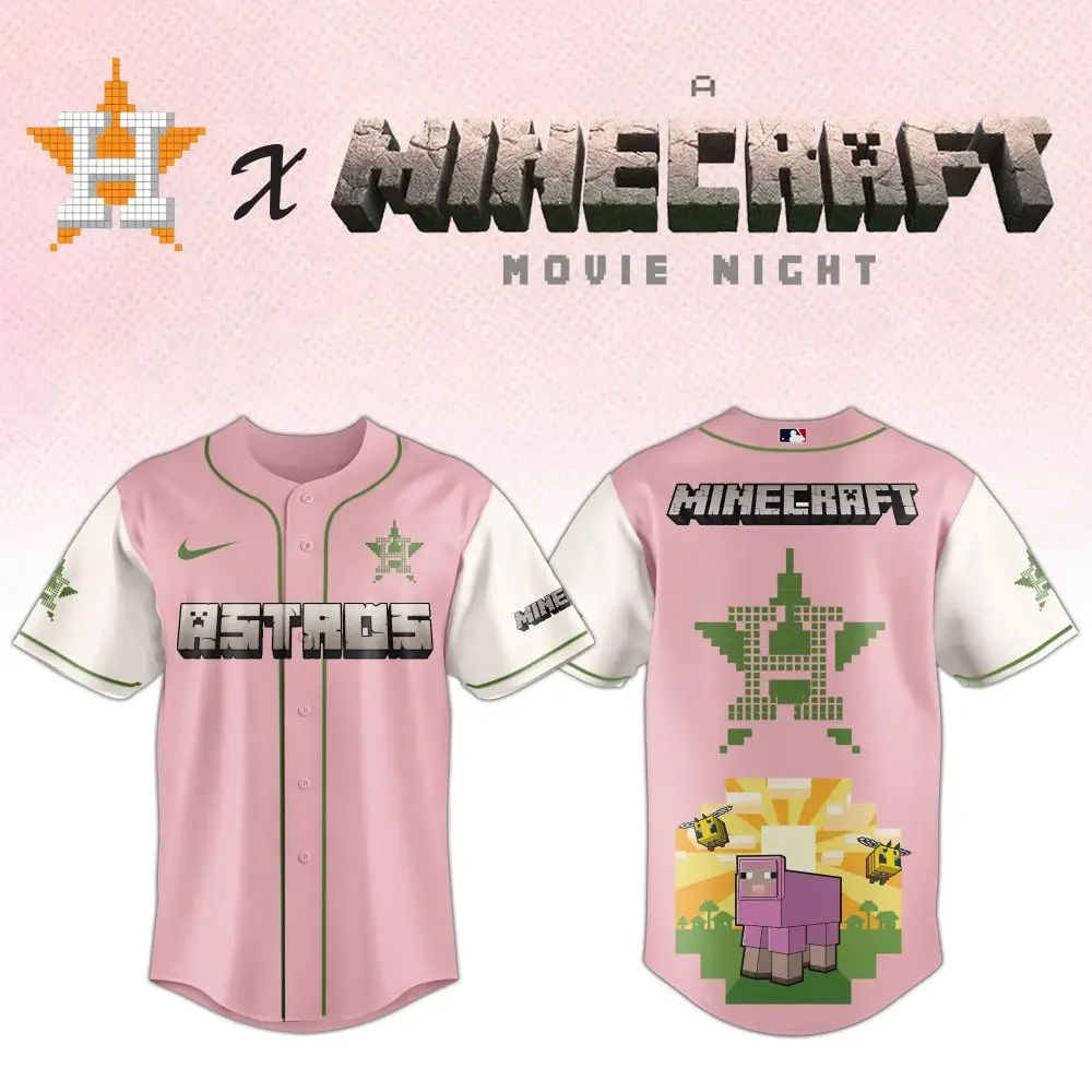 Limited Edition Astros X Minecraft Pink Jersey – Perfect For Game Nights!