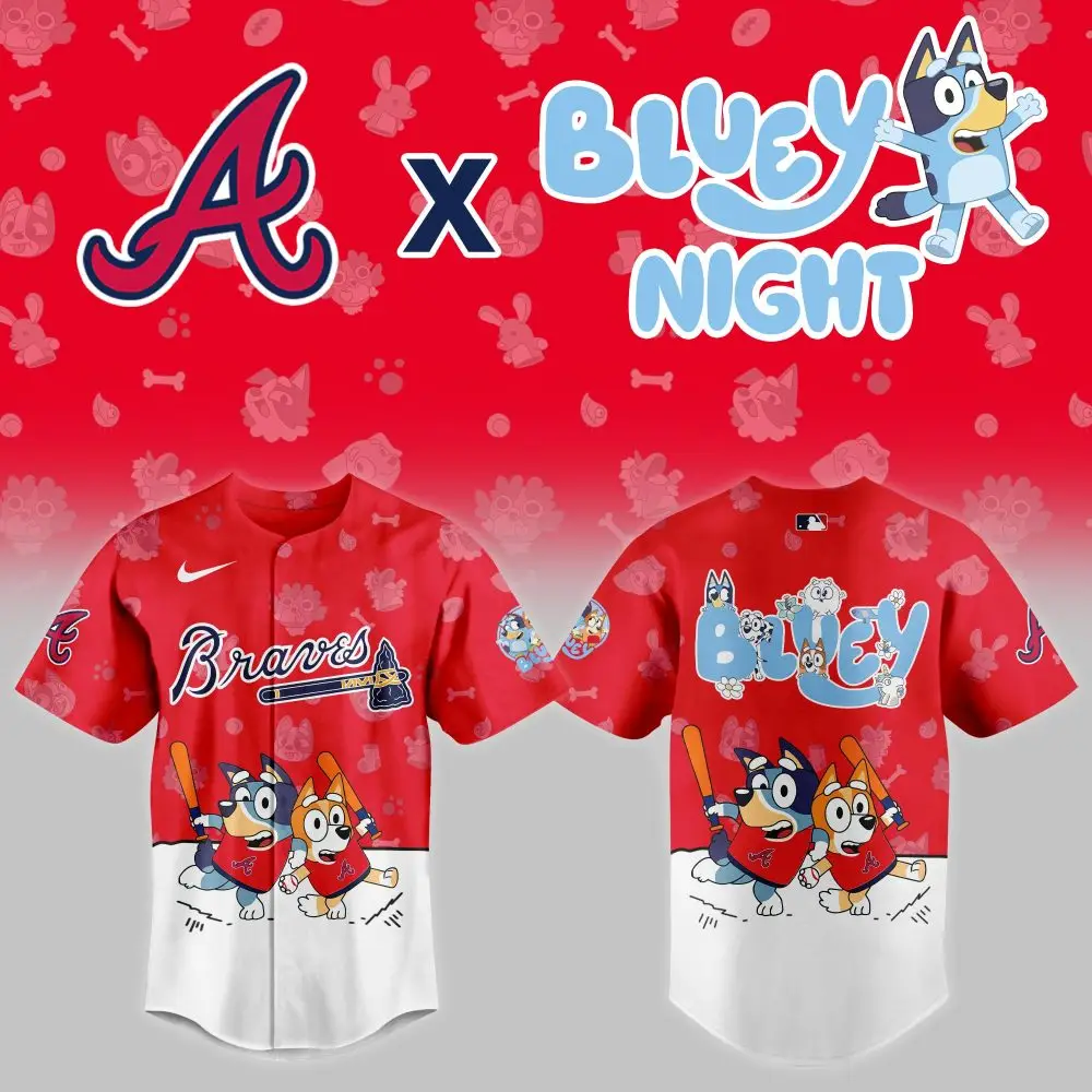 Limited Edition Braves X Bluey Night Jersey – Perfect For Fans & Collectors! Limited Edition Braves X Bluey Night Jersey – Perfect For Fans & Collectors! - Image 1