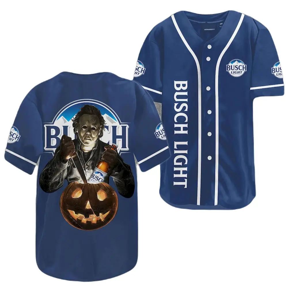 Limited Edition Busch Light Halloween Baseball Jersey – Spooky Style For Beer Lovers