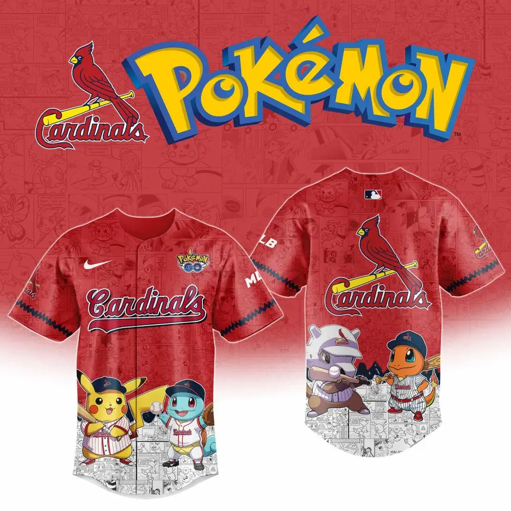 Limited Edition Cardinals X Pokémon Jersey – Pikachu & Friends Baseball Gear
