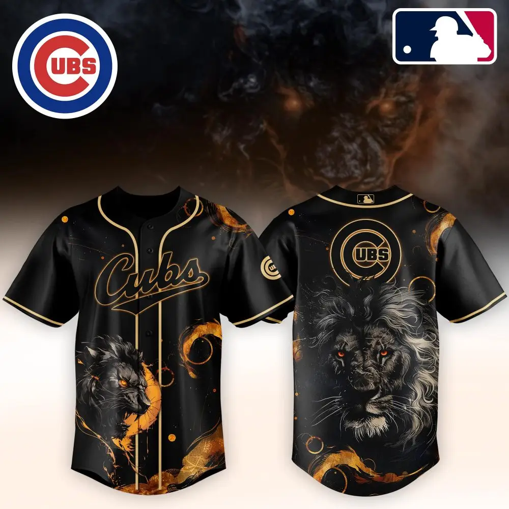 Limited Edition Cubs Lion Jersey – Bold Black & Gold Design For Fans