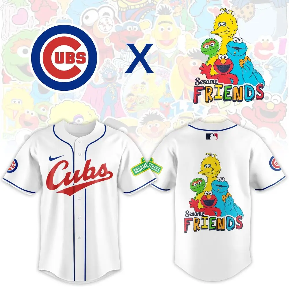Limited Edition Cubs X Sesame Street Jersey - Celebrate Friendship In Style! Limited Edition Cubs X Sesame Street Jersey - Celebrate Friendship In Style! - Image 1