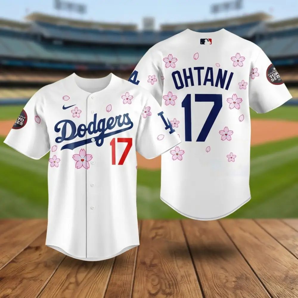 Limited Edition Dodgers Tokyo Series 2025 Jersey - Ohtani #17 Sakura Design Limited Edition Dodgers Tokyo Series 2025 Jersey - Ohtani #17 Sakura Design - Image 1