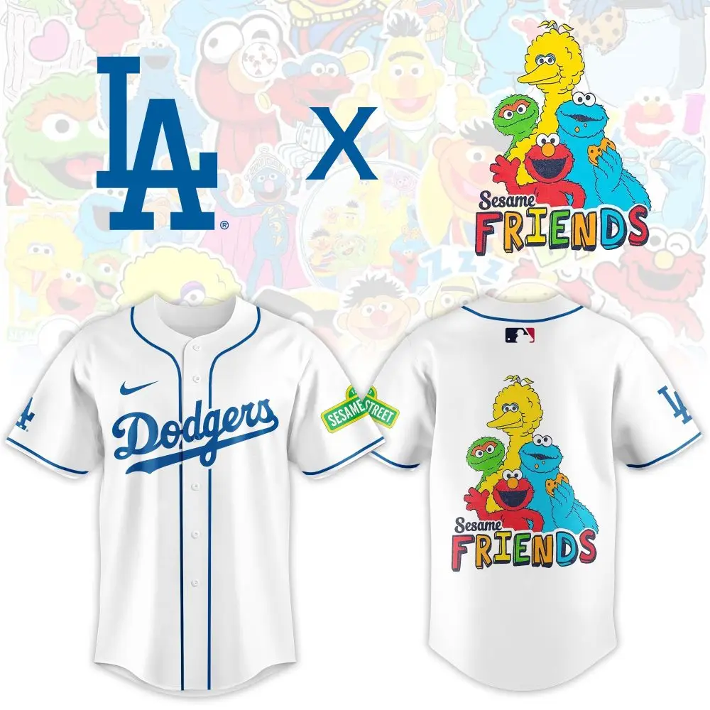 Limited Edition Dodgers X Sesame Street Friends Jersey - Perfect For Fans & Collectors!