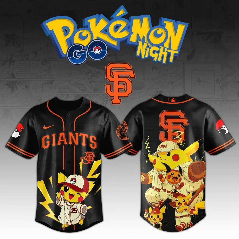 Limited Edition Giants X Pokémon Pikachu Jersey – Perfect For Fans & Collectors!