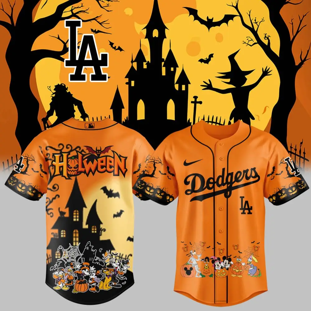 Limited Edition Halloween Baseball Jersey – Spooky La Design, Perfect For Dodgers Fans!