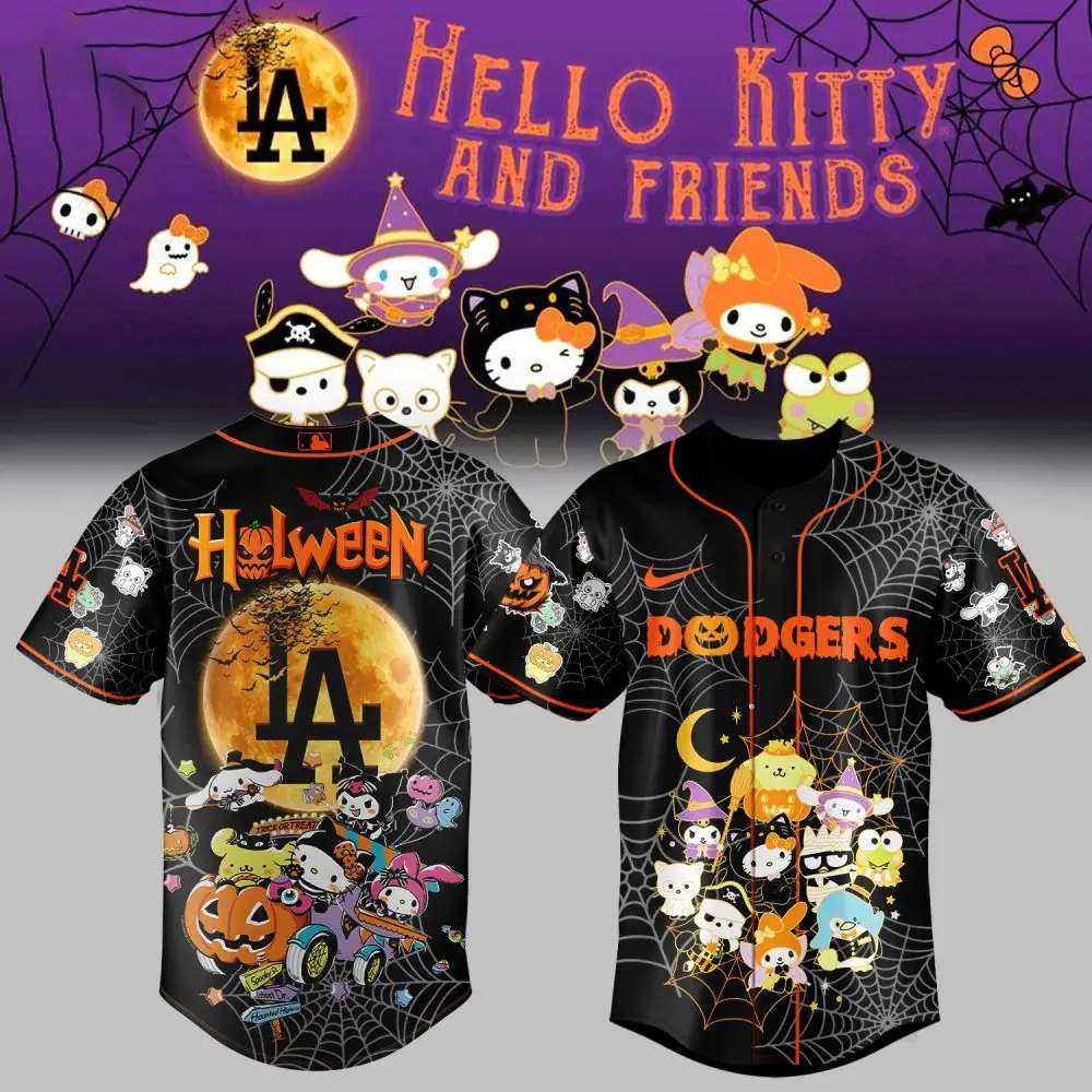 Limited Edition Halloween Dodgers Hello Kitty Jersey – Spooky Cute Fan Gear