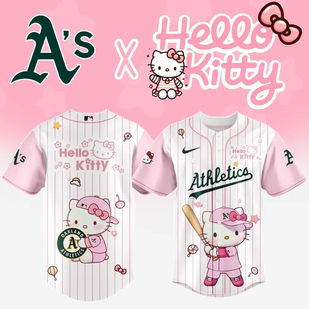 Limited Edition Hello Kitty X A'S Baseball Jersey - Cute, Stylish, Perfect Gift!