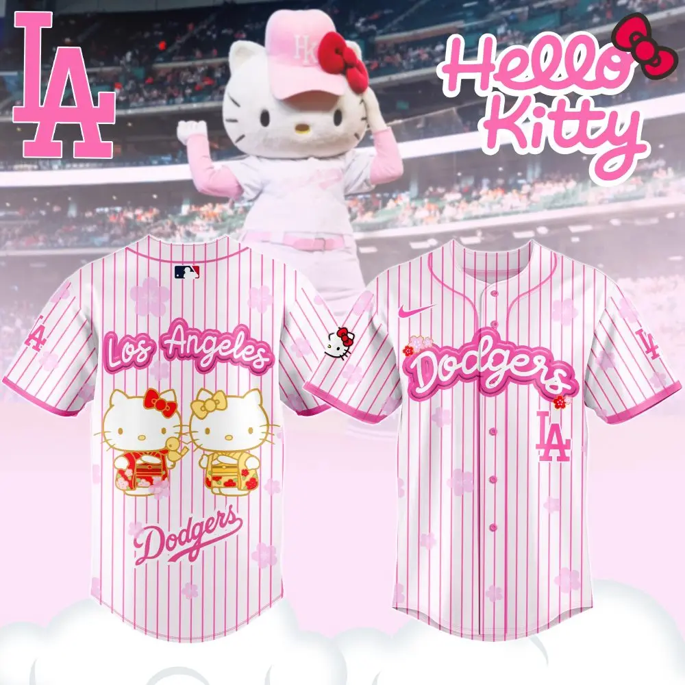 Limited Edition Hello Kitty X Dodgers Pink Jersey - Cute & Sporty Fan Gear