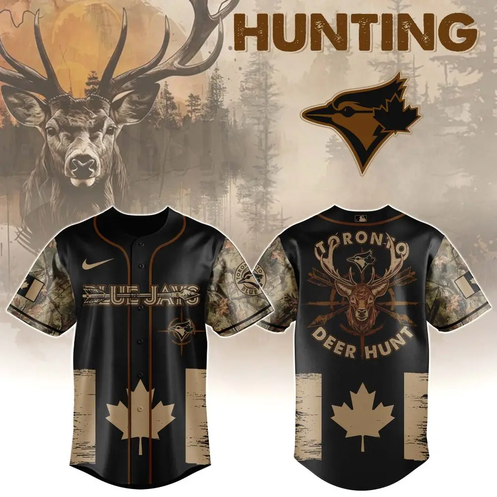 Limited Edition Hunting-Themed Baseball Jersey - Stylish Camouflage Design