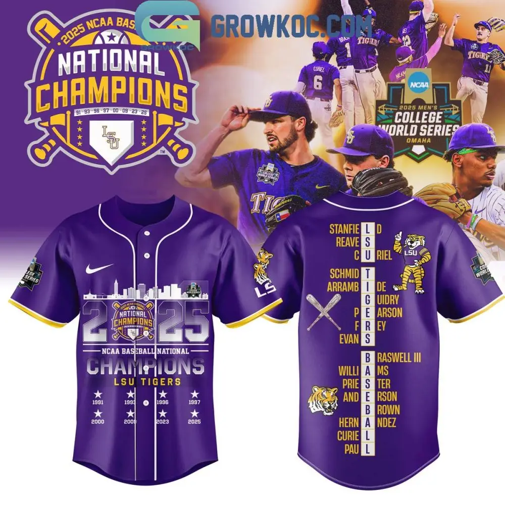Limited Edition Lsu Tigers 2025 Ncaa Baseball Champions Jersey – Celebrate Victory In Style!
