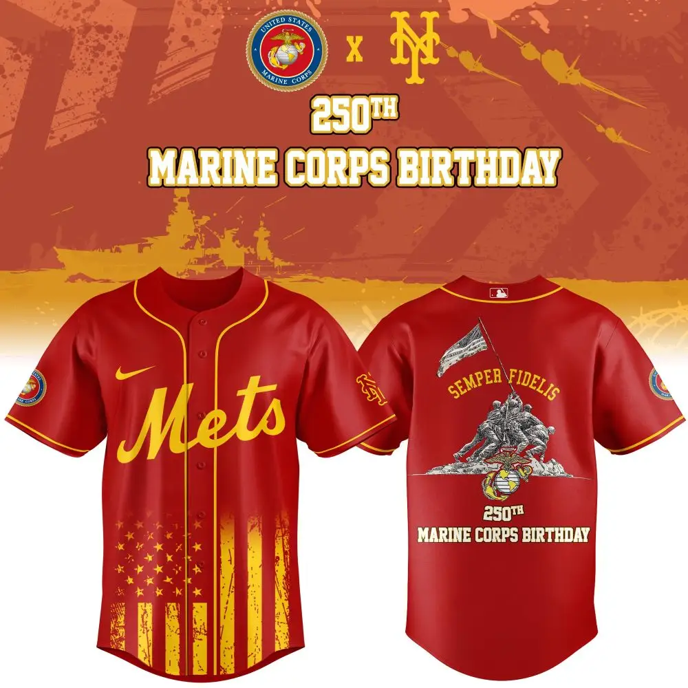 Limited Edition Marine Corps 250Th Birthday Mets Jersey - Celebrate In Style!