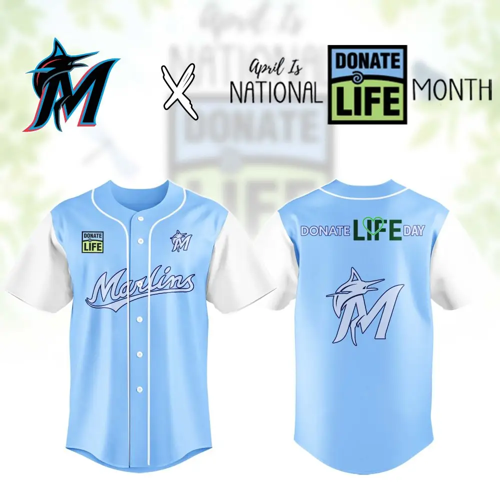 Limited Edition Marlins Donate Life Jersey - Celebrate National Donate Life Month! Limited Edition Marlins Donate Life Jersey - Celebrate National Donate Life Month! - Image 1