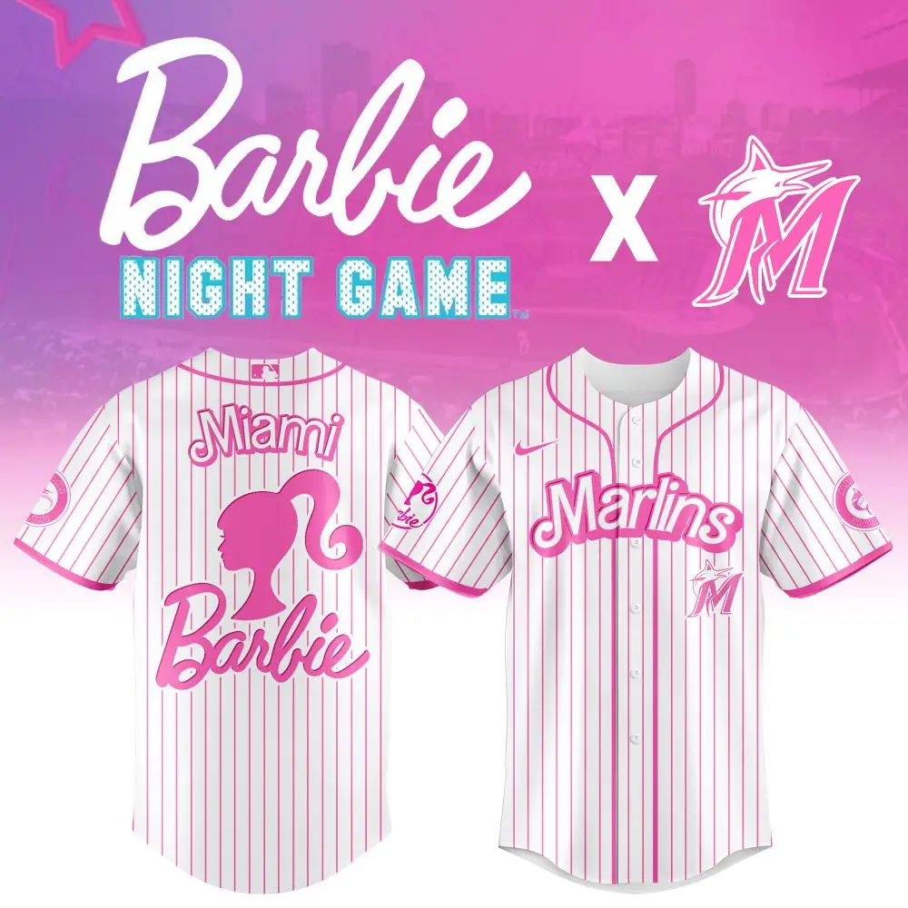 Limited Edition Miami Marlins X Barbie Night Game Jersey – Stylish & Collectible!