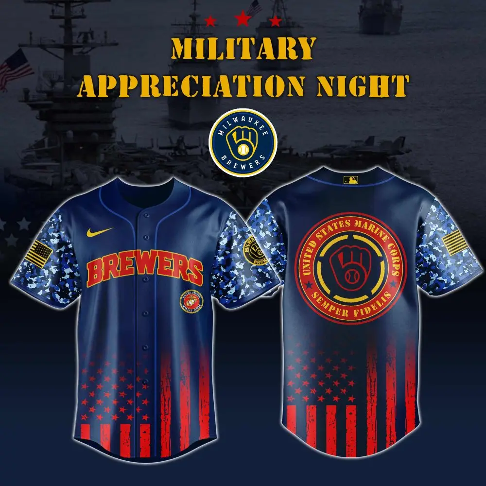 Limited Edition Milwaukee Brewers Military Appreciation Jersey – Honor & Style Combined!