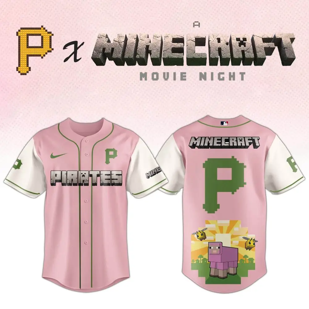Limited Edition Minecraft X Pirates Pink Jersey - Perfect For Fans & Collectors!