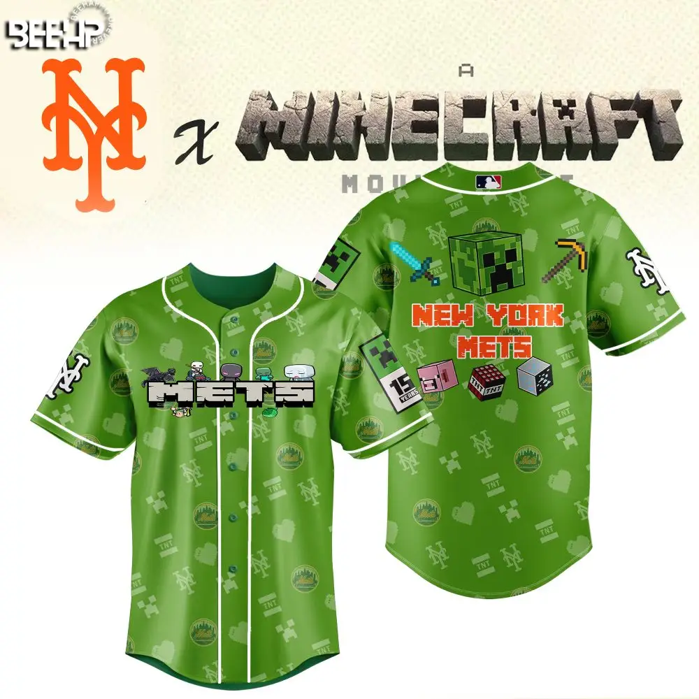 Limited Edition New York Mets X Minecraft Jersey – Ultimate Fan Gear For Gamers & Baseball Lovers!