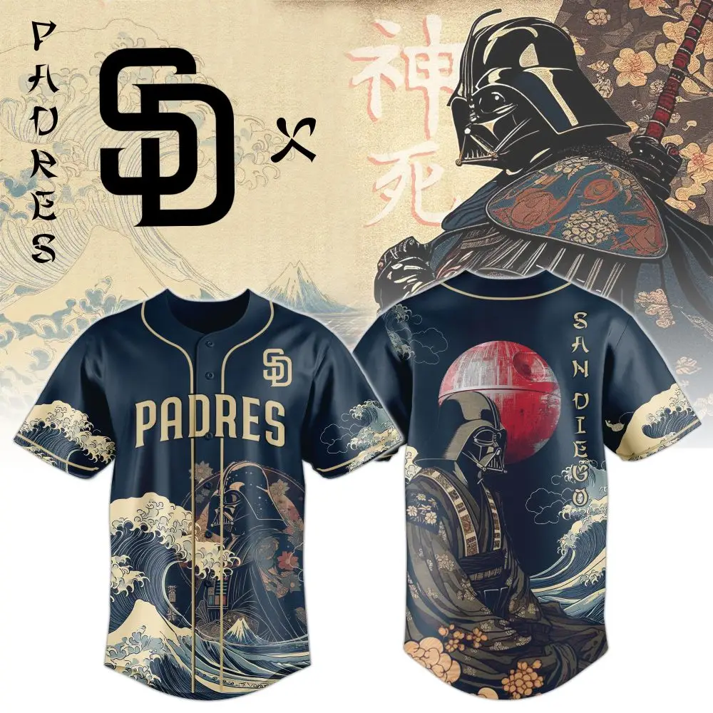 Limited Edition Padres Samurai Jersey - Iconic Darth Vader Design, Perfect Gift!