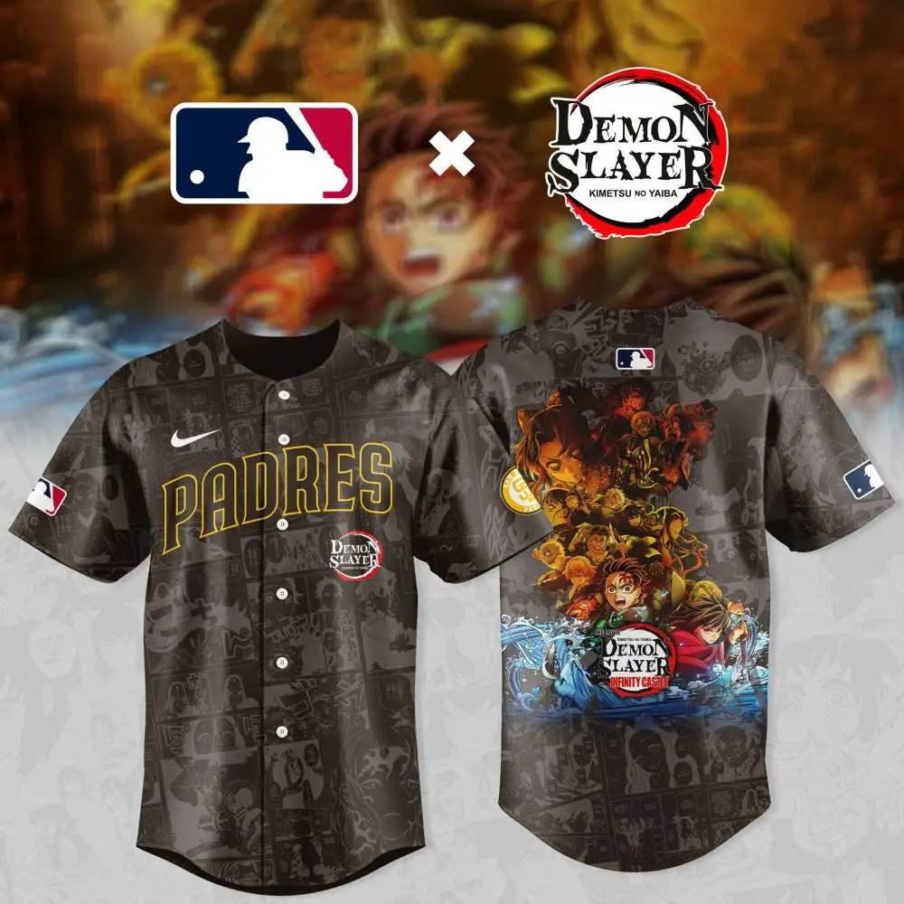 Limited Edition Padres X Demon Slayer Jersey - Mlb Anime Crossover Gear Limited Edition Padres X Demon Slayer Jersey - Mlb Anime Crossover Gear - Image 1