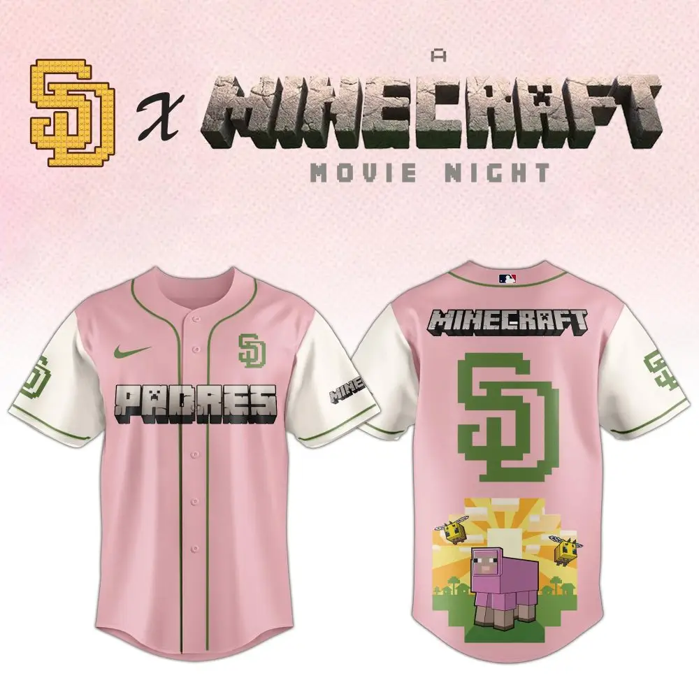 Limited Edition Padres X Minecraft Pink Jersey – Perfect For Fans & Gamers!