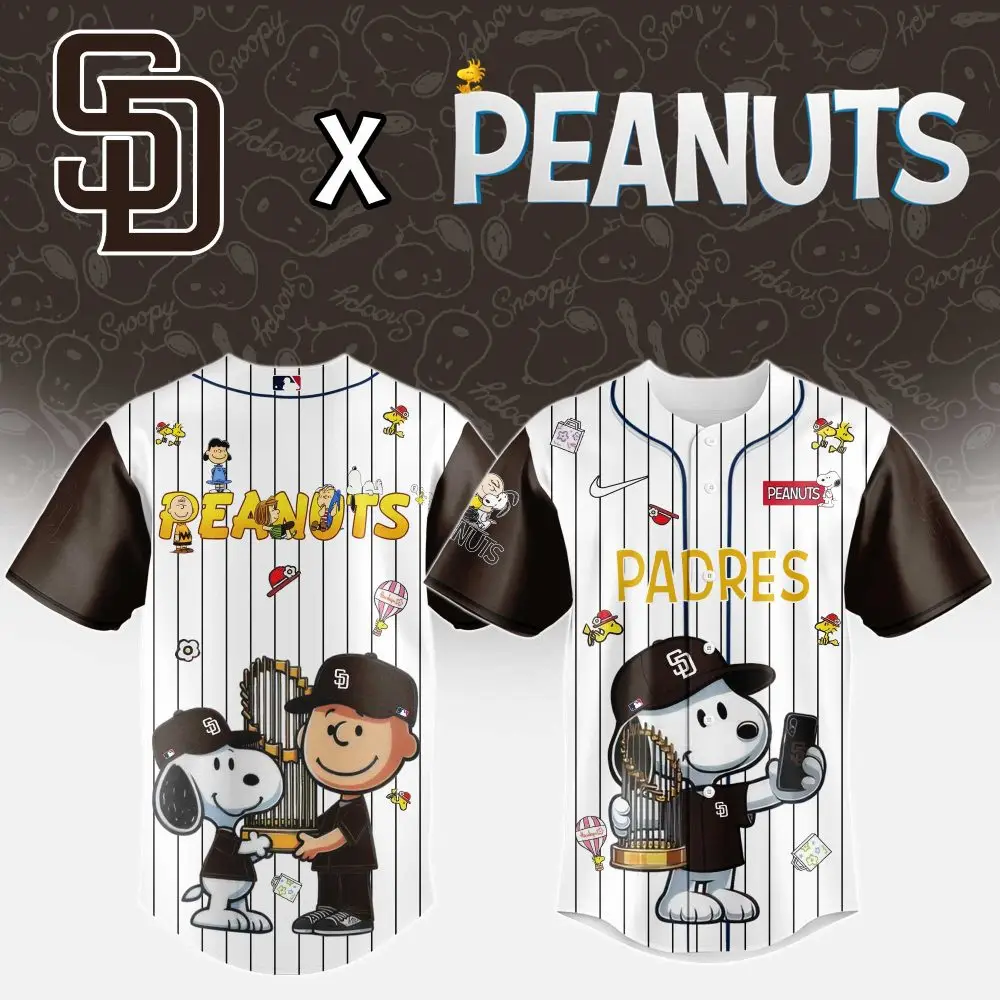 Limited Edition Padres X Peanuts Baseball Jersey – Snoopy & Friends Celebrate!