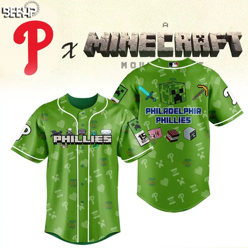 Limited Edition Phillies X Minecraft Jersey - Perfect Gift For Gamers & Fans!
