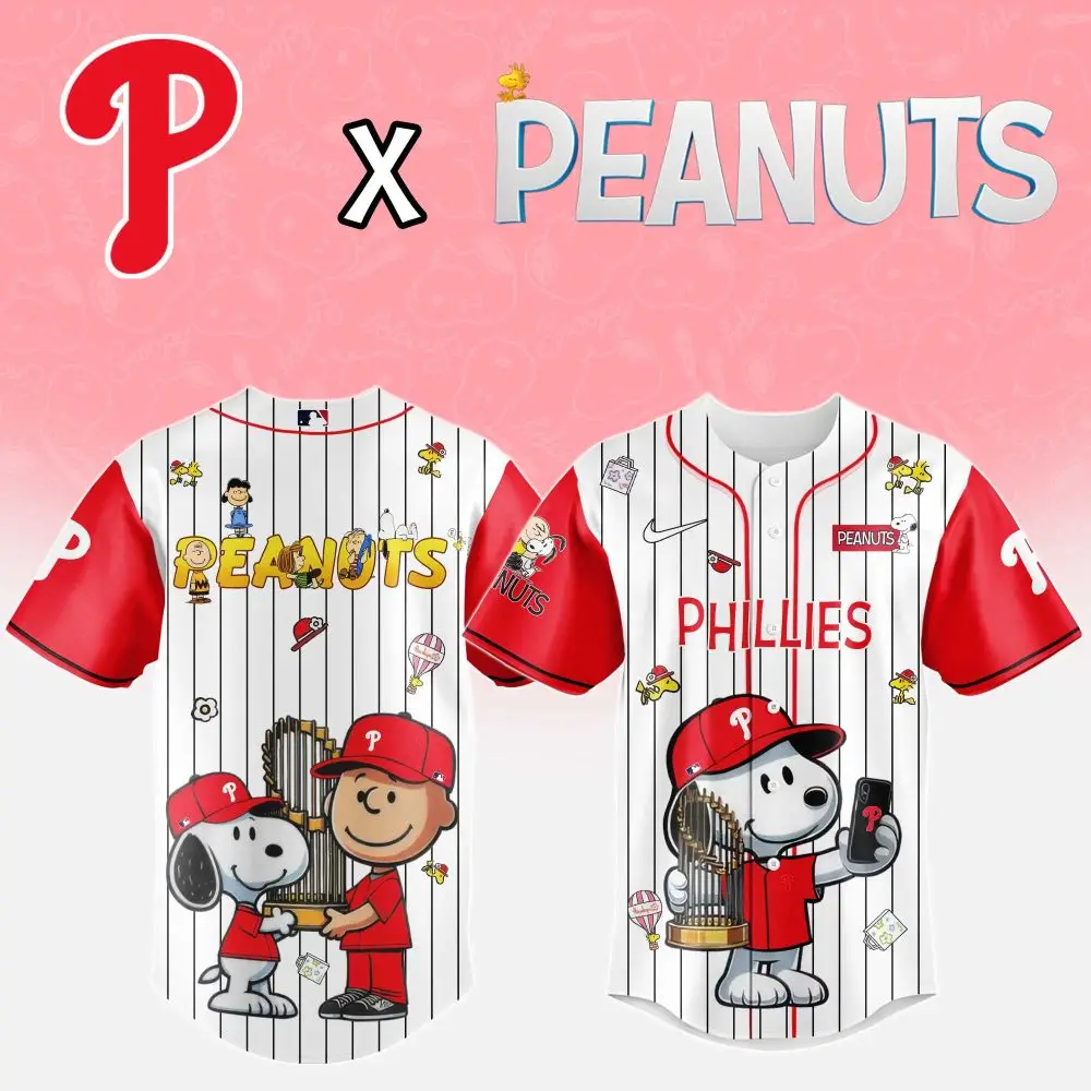 Limited Edition Phillies X Peanuts Baseball Jersey – Fun Collectible For Fans!