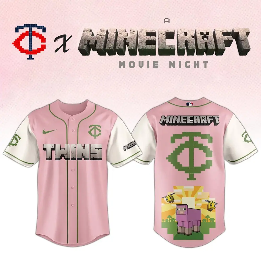 Limited Edition Pink Twins X Minecraft Jersey – Perfect For Fans & Gamers!