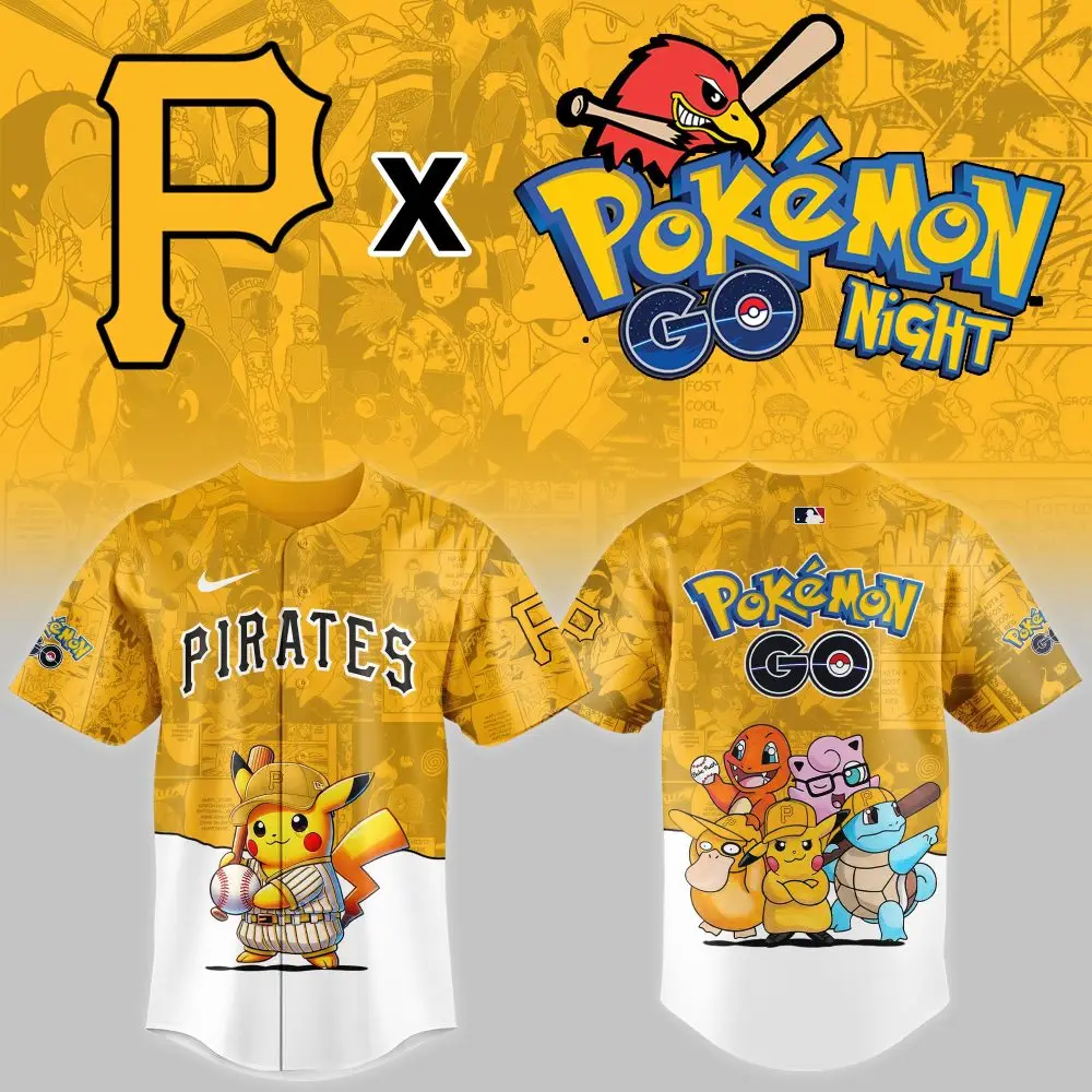 Limited Edition Pirates X Pokémon Go Baseball Jersey – Catch Yours Now!