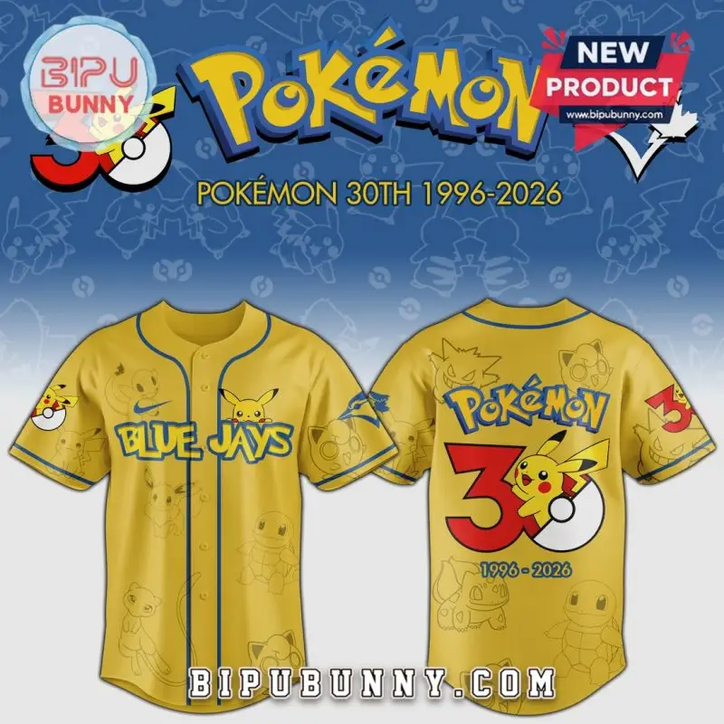 Limited Edition Pokémon 30Th Anniversary Blue Jays Jersey - Catch Yours Now!