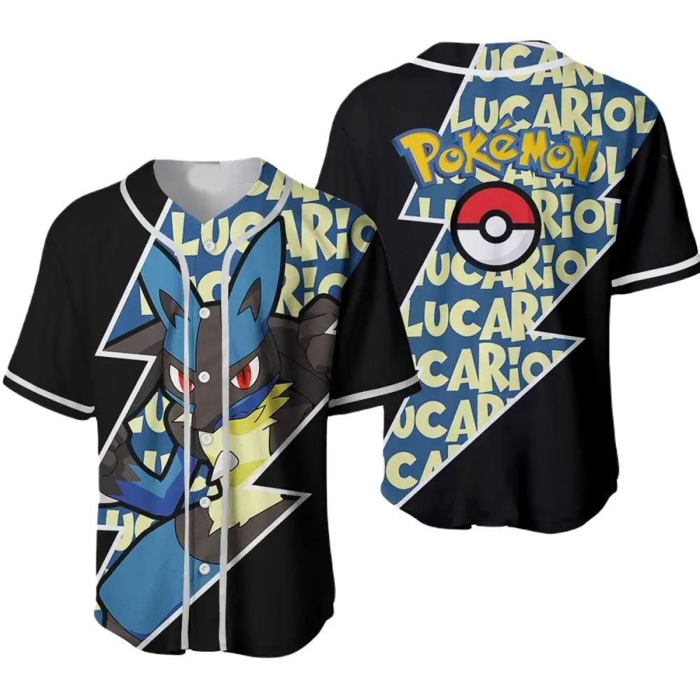 Limited Edition Pokémon Lucario Baseball Jersey – Stylish & Comfortable Fan Apparel