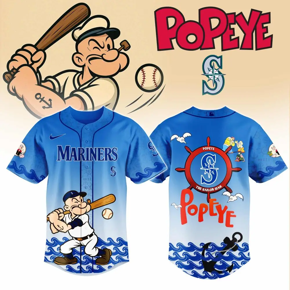 Limited Edition Popeye Mariners Baseball Jersey – Official Mlb Cartoon Fan Gear
