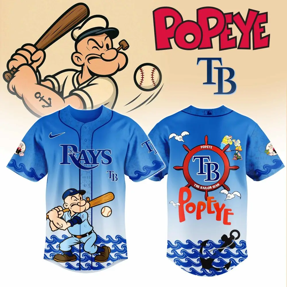 Limited Edition Popeye X Tb Baseball Jersey - Iconic Cartoon Style For Fans