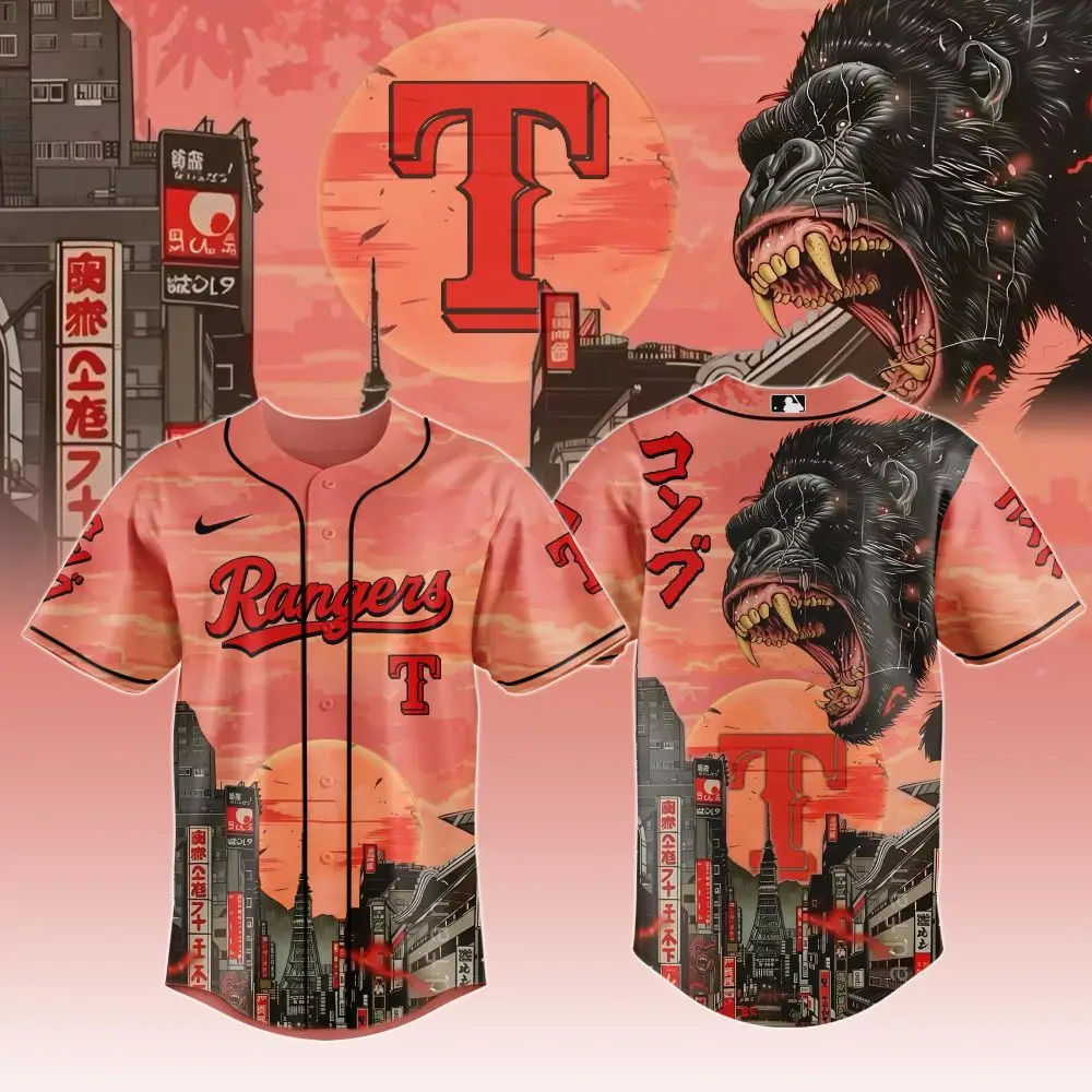 Limited Edition Rangers Jersey - King Kong Design, Tokyo Sunset, Unisex, Breathable Fabric