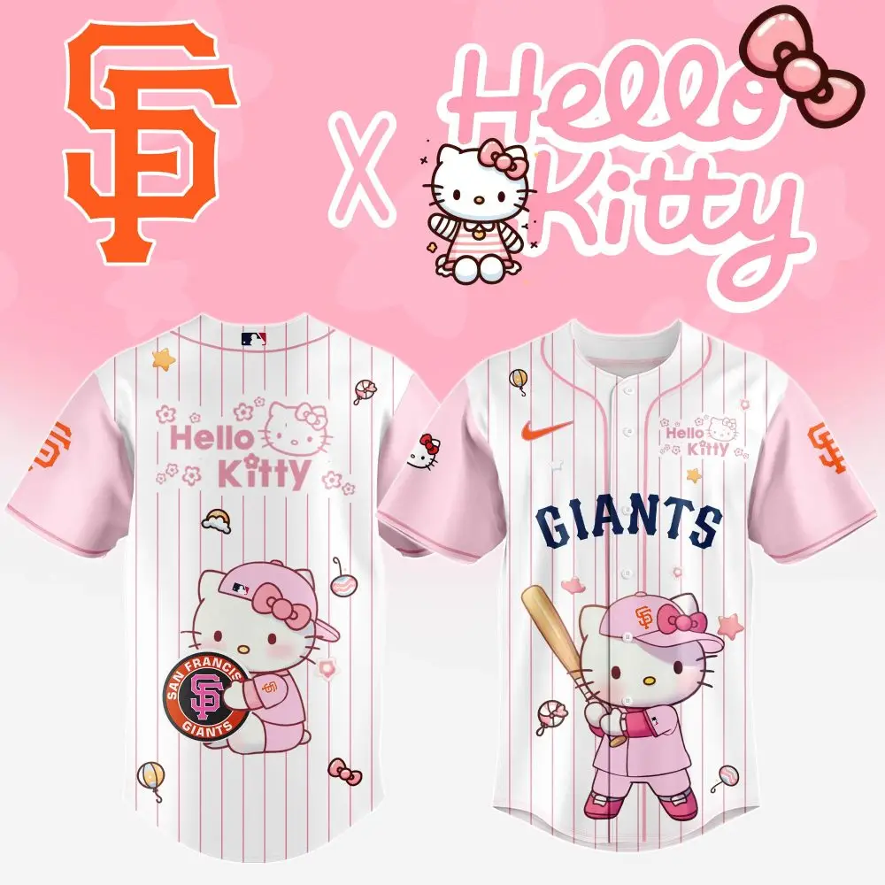 Limited Edition San Francisco Giants X Hello Kitty Baseball Jersey - Cute & Sporty!
