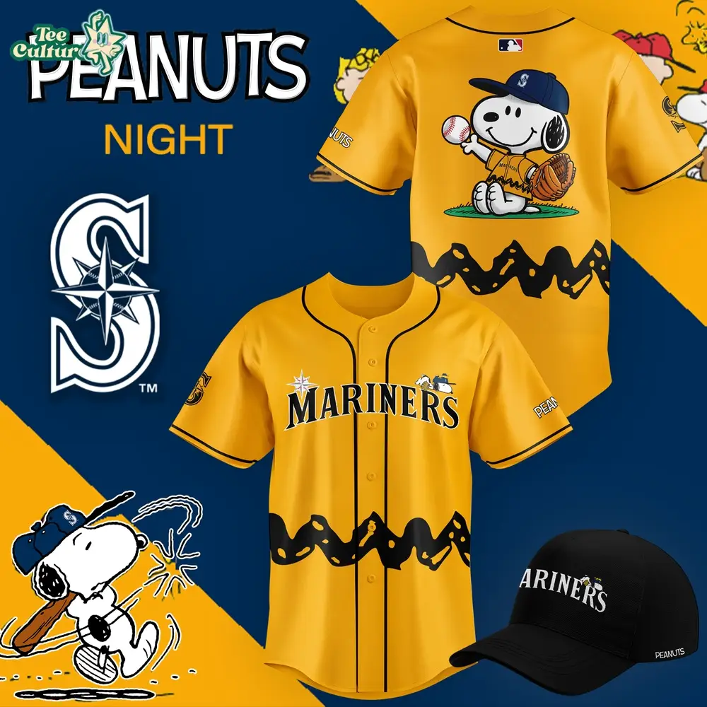 Limited Edition Seattle Mariners x Peanuts Night Yellow Jersey