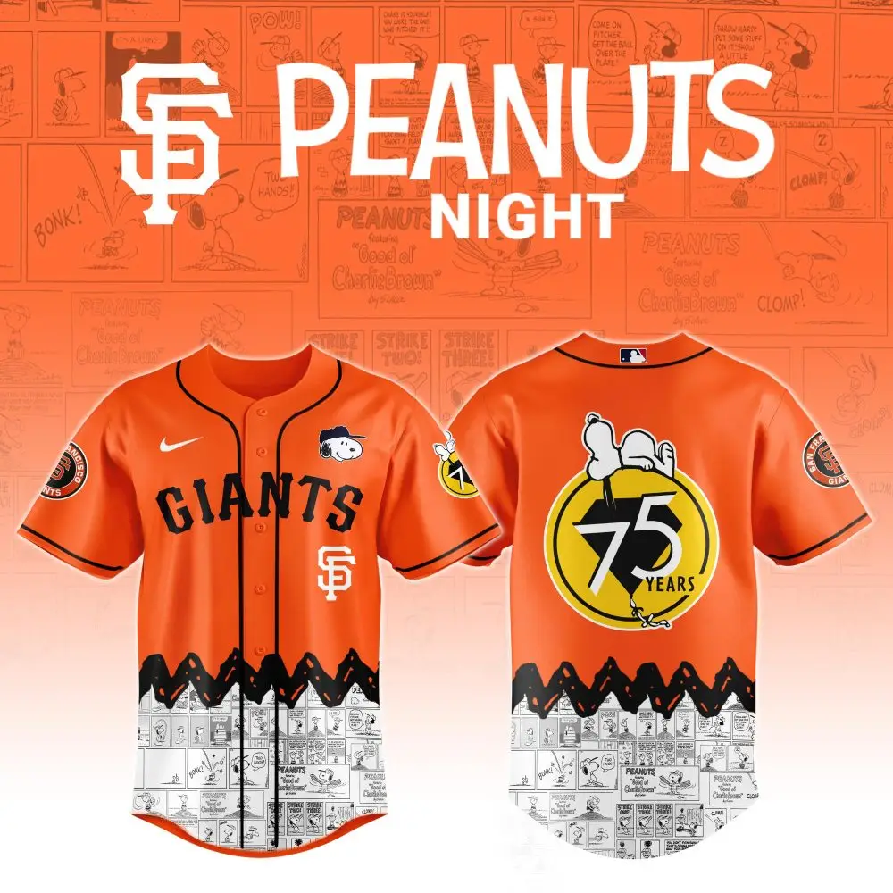 Limited Edition Sf Giants Peanuts Night Jersey - Celebrate 75 Years With Snoopy!