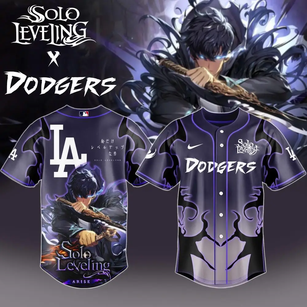 Limited Edition Solo Leveling X Dodgers Baseball Jersey – Anime Fans Must-Have!