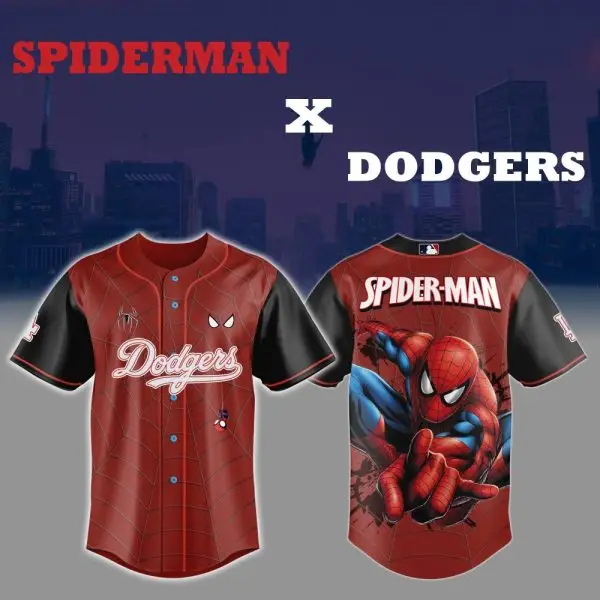 Limited Edition Spider-Man X Dodgers Jersey - Ultimate Fan Gear For Marvel & Mlb Lovers! Limited Edition Spider-Man X Dodgers Jersey - Ultimate Fan Gear For Marvel & Mlb Lovers! - Image 1