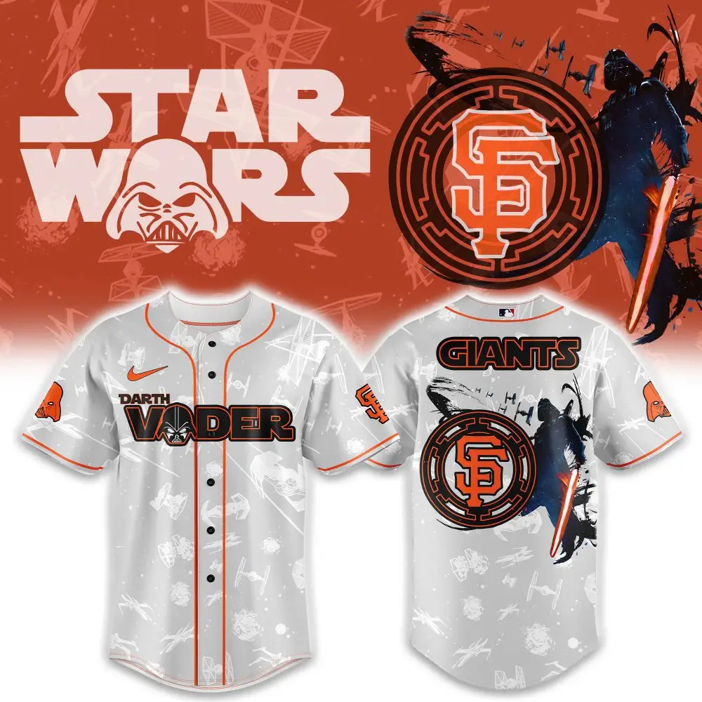 Limited Edition Star Wars X Giants Darth Vader Jersey - Unleash The Force In Style! Limited Edition Star Wars X Giants Darth Vader Jersey - Unleash The Force In Style! - Image 1
