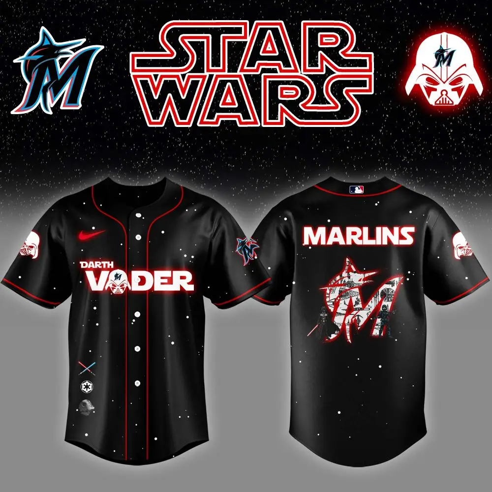 Limited Edition Star Wars X Marlins Darth Vader Jersey - Perfect Gift For Fans!