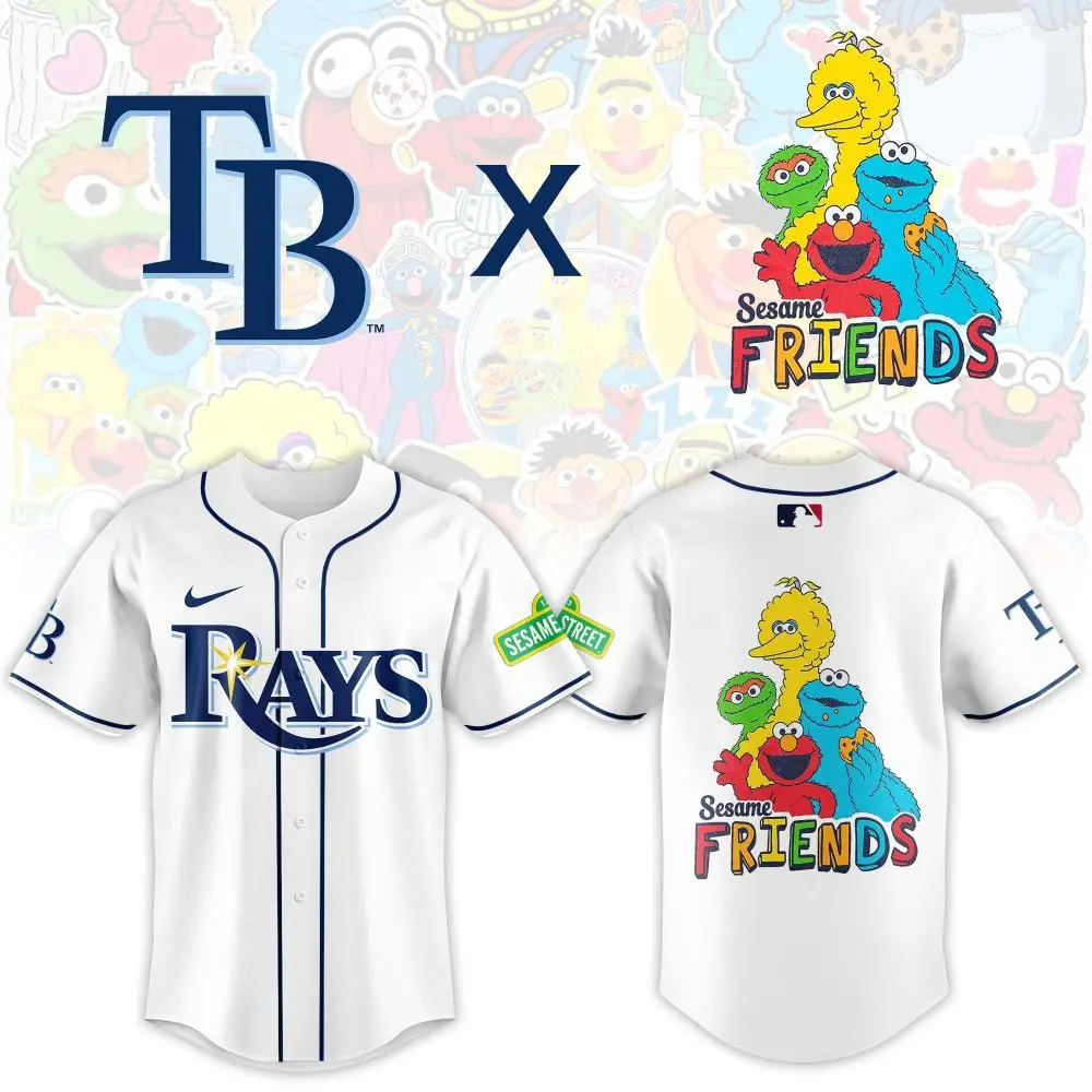 Limited Edition Tb Rays X Sesame Street Baseball Jersey – Fun Collab!